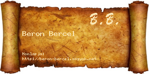 Beron Bercel névjegykártya